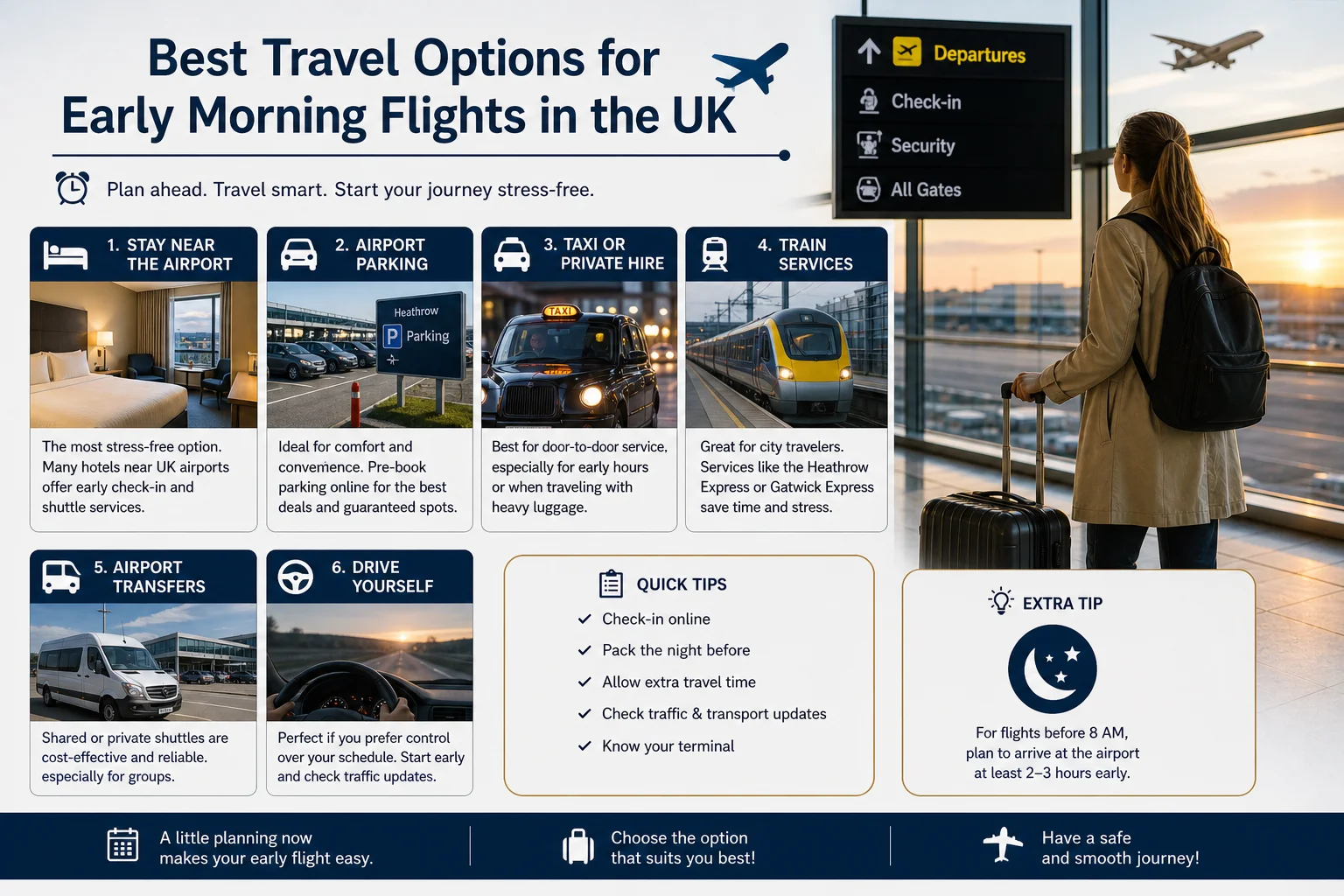 Best Travel Options for Early Morning Flights in the UK