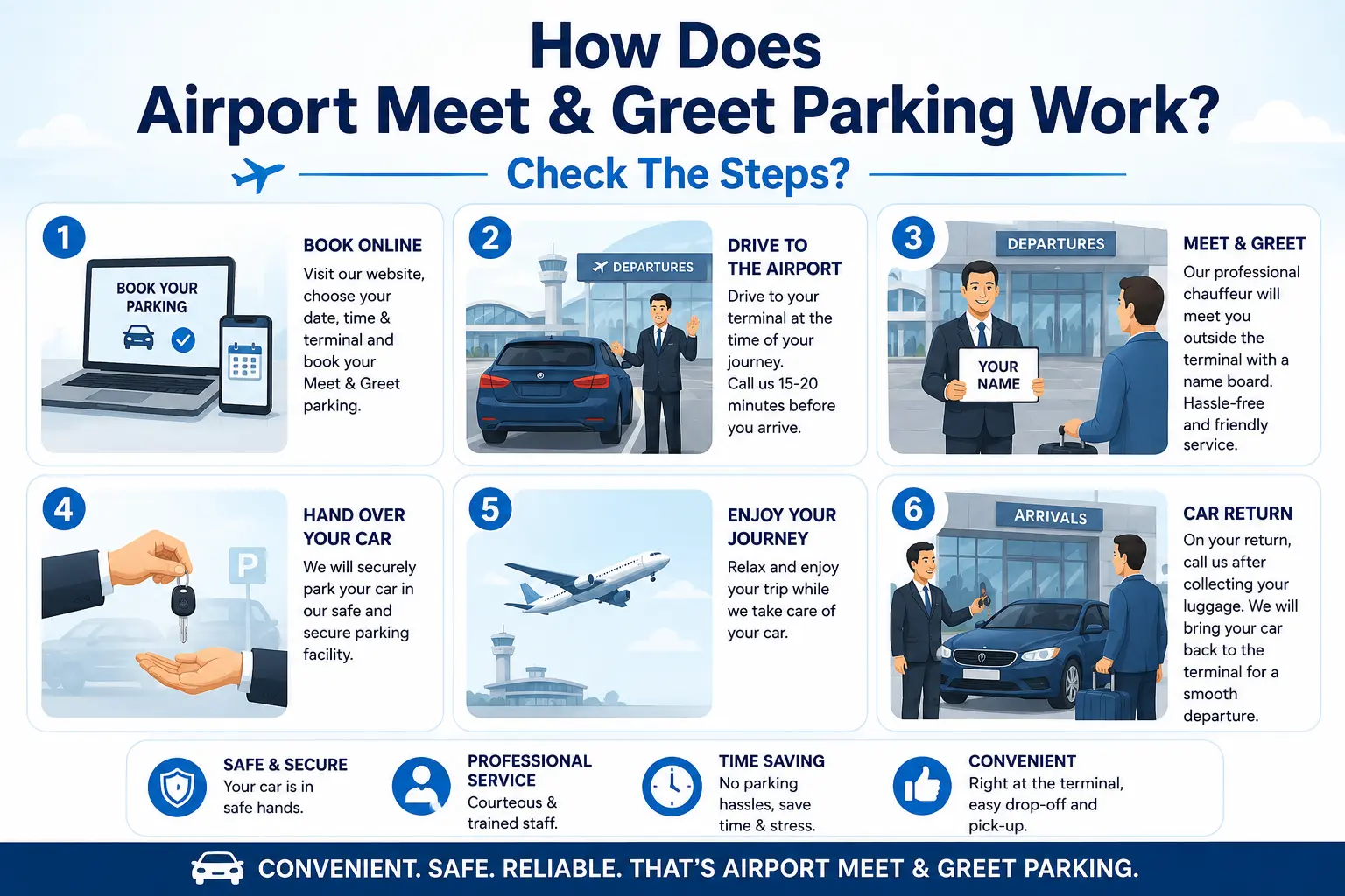 How does Airport Meet &amp; Greet Parking Work? Check The Steps?